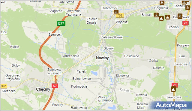 mapa Nowiny gmina Sitkówka-Nowiny, Nowiny gmina Sitkówka-Nowiny na mapie Targeo