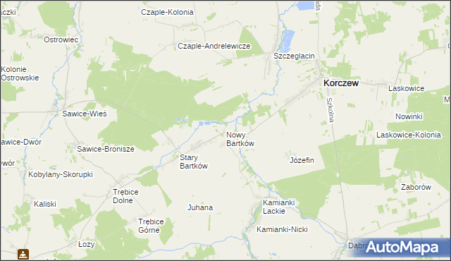 mapa Nowy Bartków, Nowy Bartków na mapie Targeo