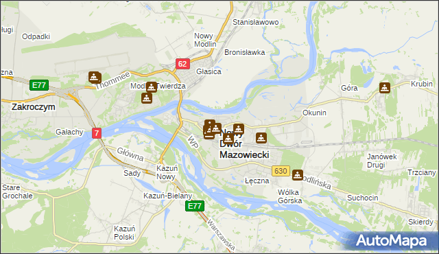 mapa Nowy Dwór Mazowiecki, Nowy Dwór Mazowiecki na mapie Targeo