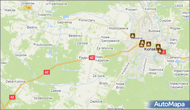 mapa Nowy Kazanów, Nowy Kazanów na mapie Targeo