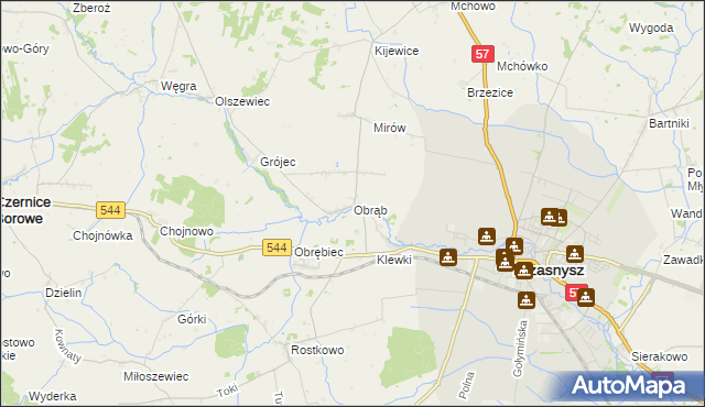 mapa Obrąb gmina Przasnysz, Obrąb gmina Przasnysz na mapie Targeo