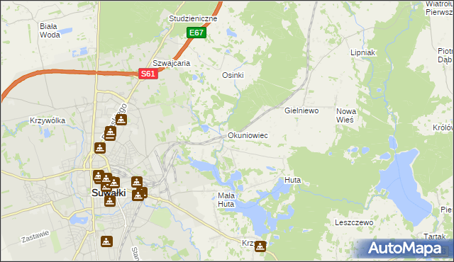 mapa Okuniowiec, Okuniowiec na mapie Targeo