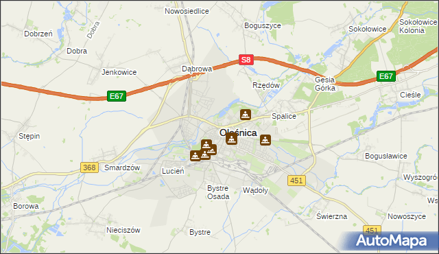 mapa Oleśnica, Oleśnica na mapie Targeo