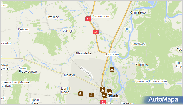 mapa Olszak gmina Pułtusk, Olszak gmina Pułtusk na mapie Targeo