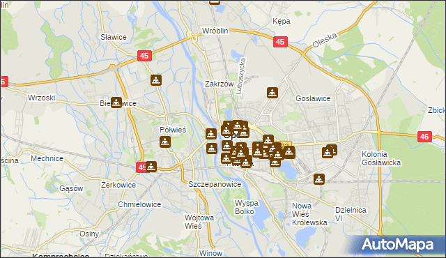 mapa Opola, Opole na mapie Targeo