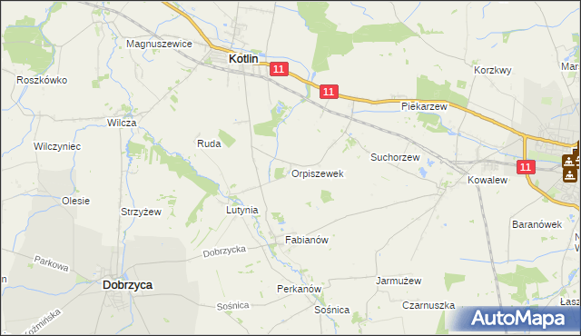 mapa Orpiszewek, Orpiszewek na mapie Targeo