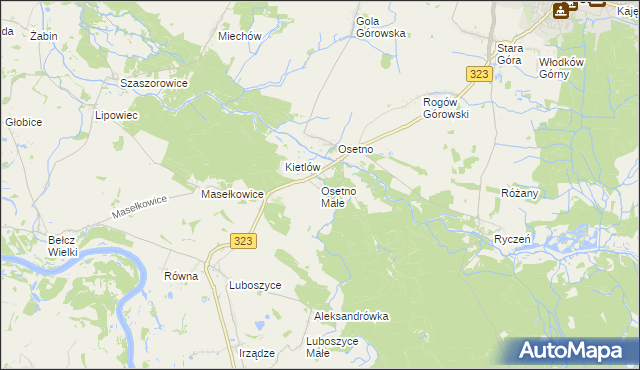 mapa Osetno Małe, Osetno Małe na mapie Targeo