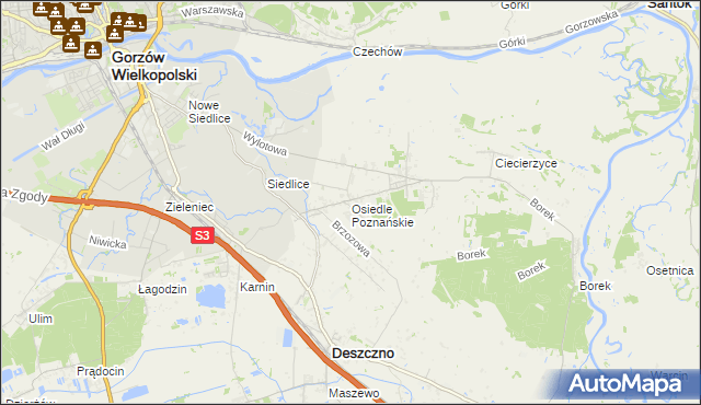 mapa Osiedle Poznańskie, Osiedle Poznańskie na mapie Targeo