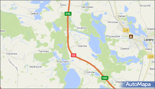 mapa Otanów, Otanów na mapie Targeo