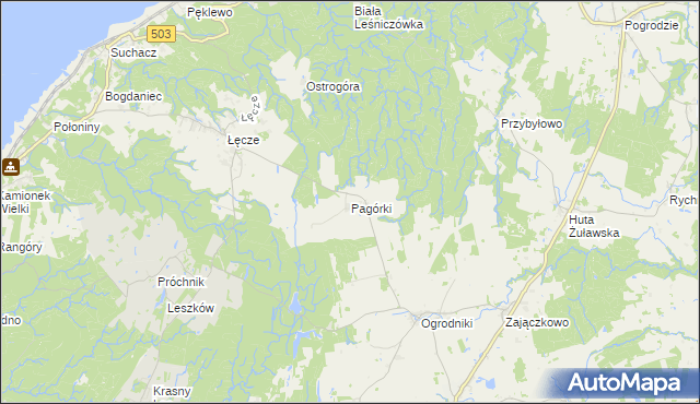 mapa Pagórki gmina Tolkmicko, Pagórki gmina Tolkmicko na mapie Targeo