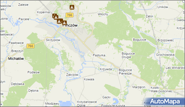 mapa Pasturka, Pasturka na mapie Targeo