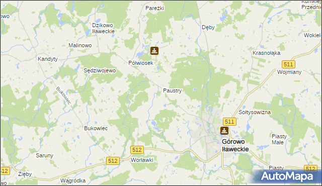 mapa Paustry Osada, Paustry Osada na mapie Targeo