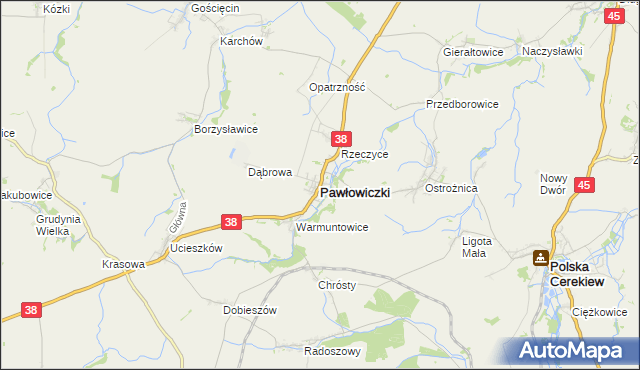 mapa Pawłowiczki, Pawłowiczki na mapie Targeo