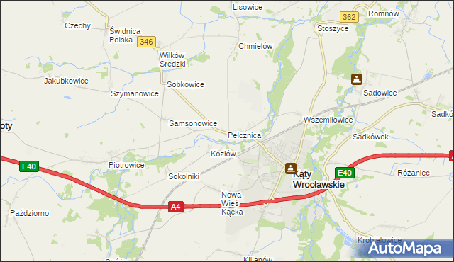 mapa Pełcznica, Pełcznica na mapie Targeo