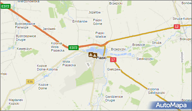 mapa Piaski powiat świdnicki, Piaski powiat świdnicki na mapie Targeo
