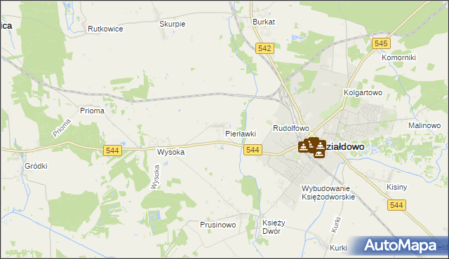 mapa Pierławki gmina Działdowo, Pierławki gmina Działdowo na mapie Targeo