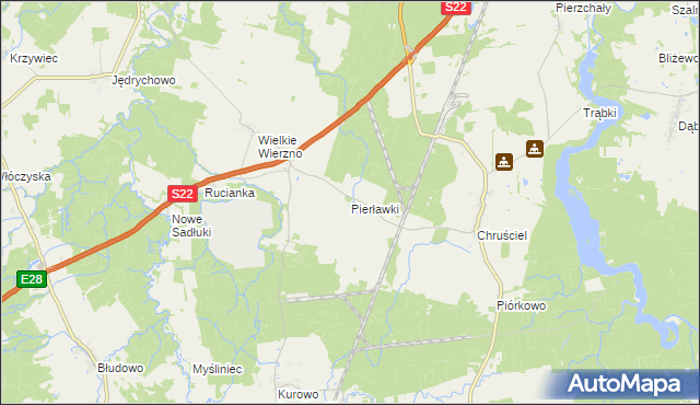 mapa Pierławki gmina Płoskinia, Pierławki gmina Płoskinia na mapie Targeo