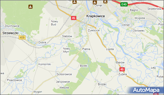 mapa Pietna, Pietna na mapie Targeo