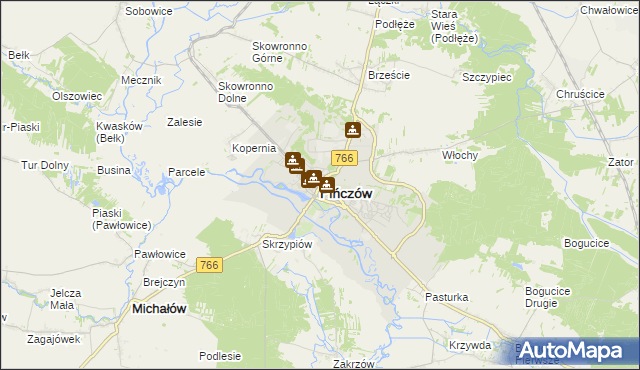 mapa Pińczów, Pińczów na mapie Targeo