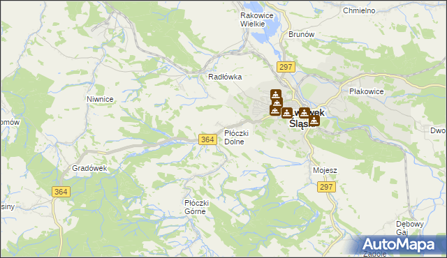 mapa Płóczki Dolne, Płóczki Dolne na mapie Targeo