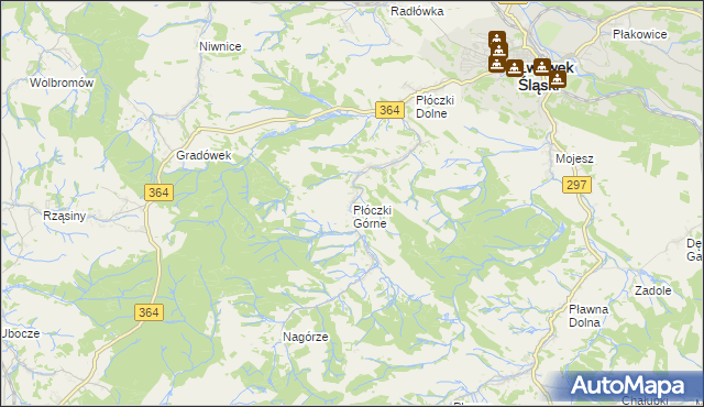 mapa Płóczki Górne, Płóczki Górne na mapie Targeo