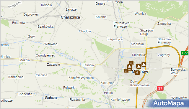 mapa Podmiejska Wola, Podmiejska Wola na mapie Targeo