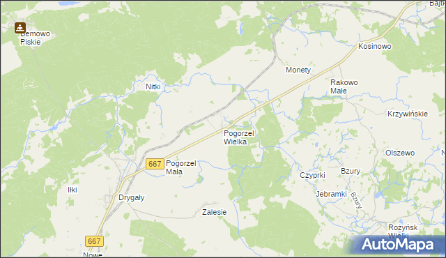 mapa Pogorzel Wielka, Pogorzel Wielka na mapie Targeo