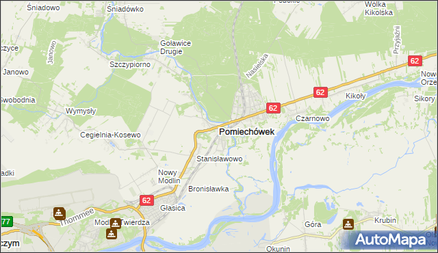 mapa Pomiechówek, Pomiechówek na mapie Targeo