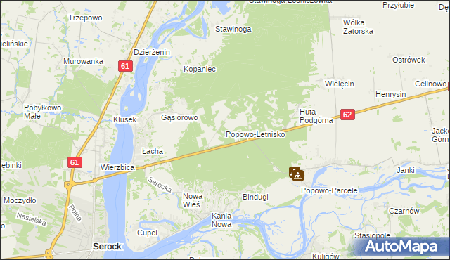 mapa Popowo-Letnisko, Popowo-Letnisko na mapie Targeo