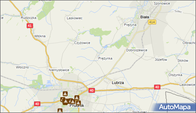 mapa Prężynka, Prężynka na mapie Targeo