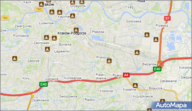 mapa Prokocim, Prokocim na mapie Targeo