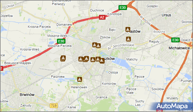 mapa Pruszków, Pruszków na mapie Targeo
