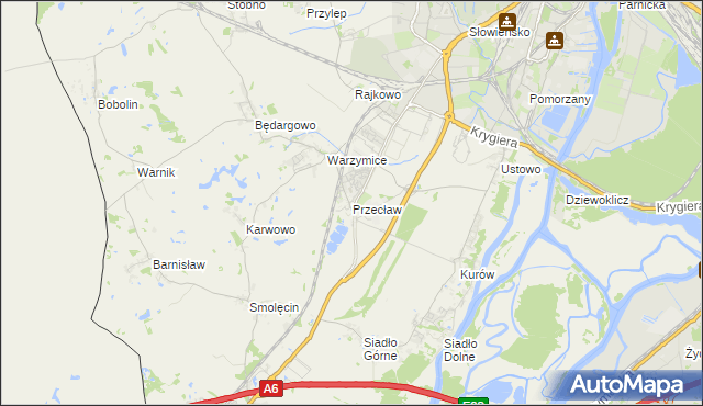 mapa Przecław gmina Kołbaskowo, Przecław gmina Kołbaskowo na mapie Targeo