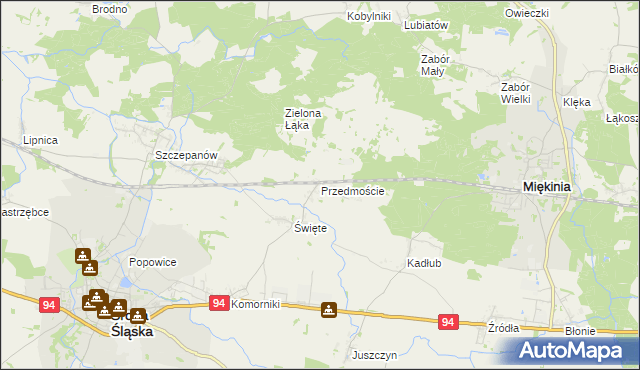 mapa Przedmoście gmina Środa Śląska, Przedmoście gmina Środa Śląska na mapie Targeo