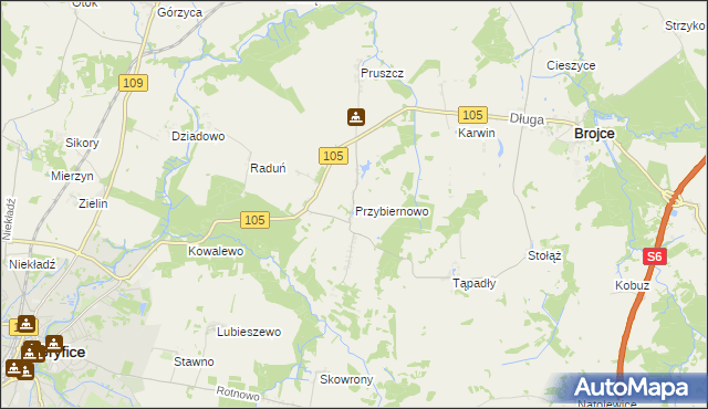 mapa Przybiernowo, Przybiernowo na mapie Targeo