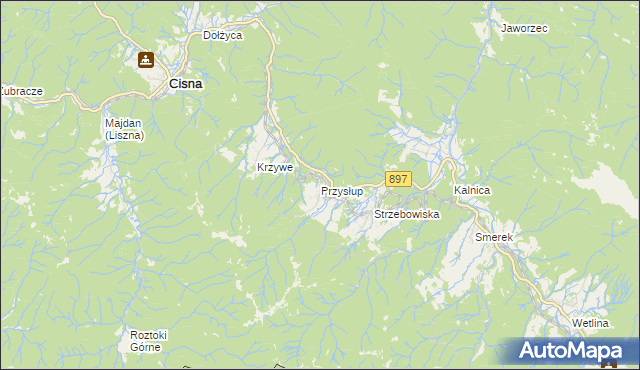mapa Przysłup, Przysłup na mapie Targeo