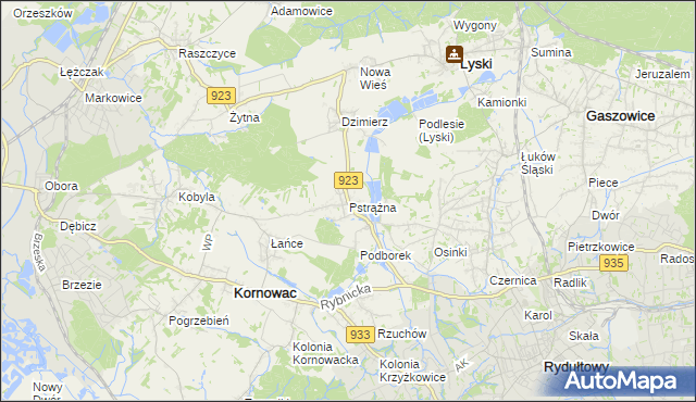 mapa Pstrążna, Pstrążna na mapie Targeo