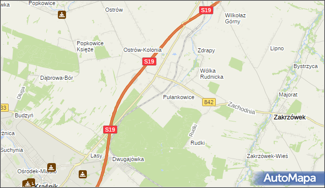 mapa Pułankowice, Pułankowice na mapie Targeo
