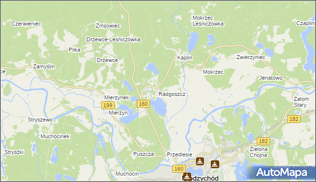 mapa Radgoszcz gmina Międzychód, Radgoszcz gmina Międzychód na mapie Targeo