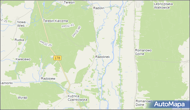 mapa Radolinek, Radolinek na mapie Targeo