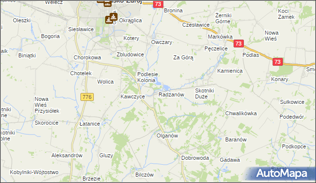 mapa Radzanów gmina Busko-Zdrój, Radzanów gmina Busko-Zdrój na mapie Targeo