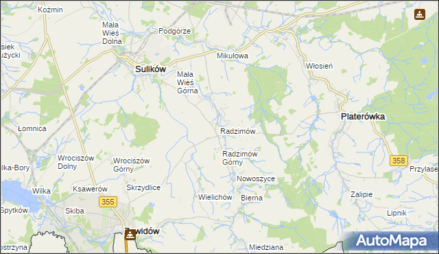 mapa Radzimów, Radzimów na mapie Targeo