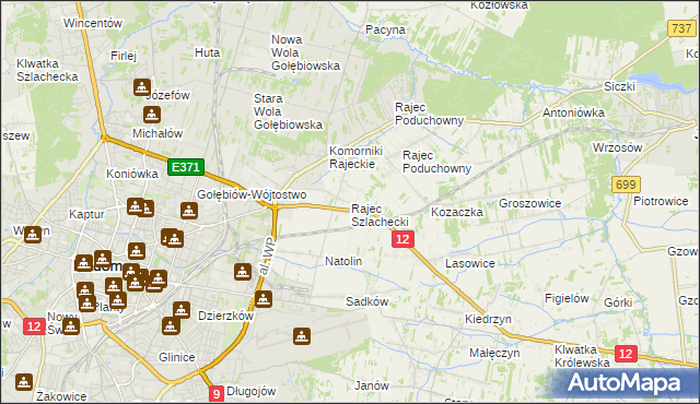 mapa Rajec Szlachecki, Rajec Szlachecki na mapie Targeo