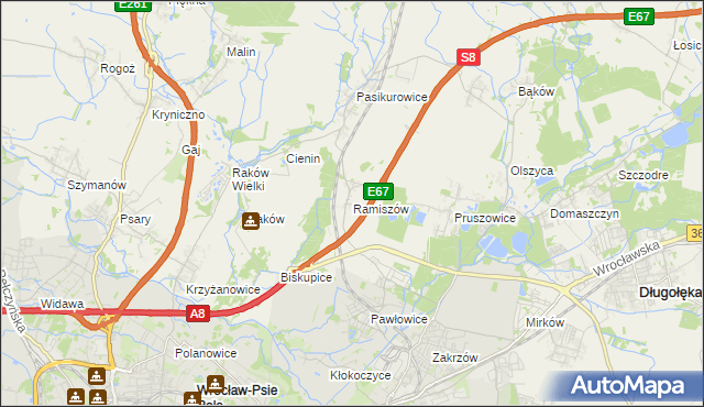 mapa Ramiszów, Ramiszów na mapie Targeo