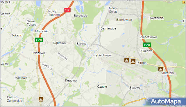 mapa Rębiechowo, Rębiechowo na mapie Targeo