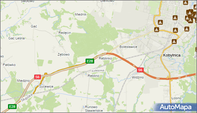 mapa Reblinko, Reblinko na mapie Targeo