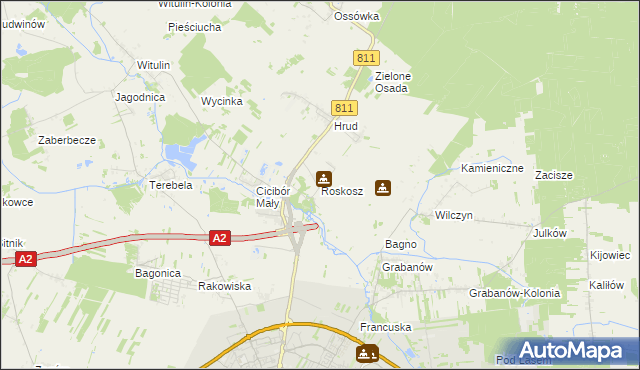 mapa Roskosz, Roskosz na mapie Targeo