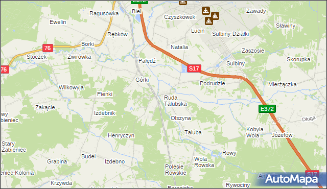 mapa Ruda Talubska, Ruda Talubska na mapie Targeo