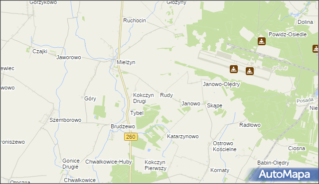 mapa Rudy gmina Strzałkowo, Rudy gmina Strzałkowo na mapie Targeo