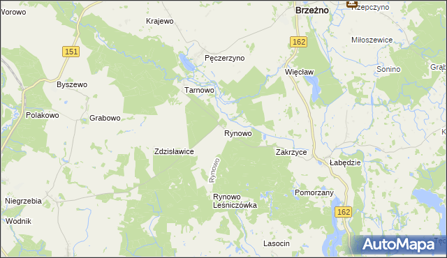 mapa Rynowo gmina Łobez, Rynowo gmina Łobez na mapie Targeo